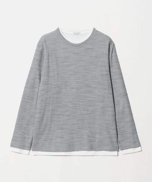 A DAY IN THE LIFE UNITED ARROWS(アデイインザライフユナイテッドアローズ)の「ドビーワッフル レイヤード ジャストカットソー<A DAY IN THE LIFE>(Tシャツ/カットソー・メンズ・ベージュ/ネイビー/ダークグレー/ライトグレー・L/S/M)」の2枚目の写真