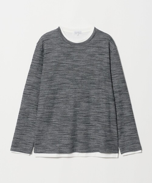 A DAY IN THE LIFE UNITED ARROWS(アデイインザライフユナイテッドアローズ)の「ドビーワッフル レイヤード ジャストカットソー<A DAY IN THE LIFE>(Tシャツ/カットソー・メンズ・ベージュ/ネイビー/ダークグレー/ライトグレー・L/S/M)」の3枚目の写真