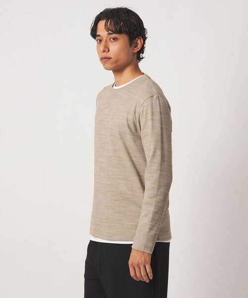 A DAY IN THE LIFE UNITED ARROWS(アデイインザライフユナイテッドアローズ)の「ドビーワッフル レイヤード ジャストカットソー<A DAY IN THE LIFE>(Tシャツ/カットソー・メンズ・ベージュ/ネイビー/ダークグレー/ライトグレー・L/S/M)」の5枚目の写真