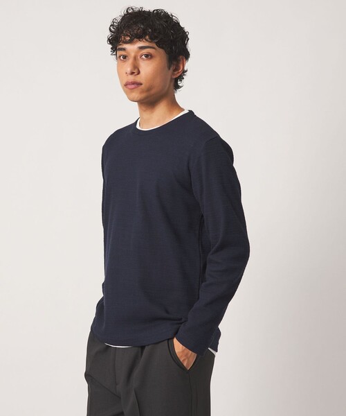 A DAY IN THE LIFE UNITED ARROWS(アデイインザライフユナイテッドアローズ)の「ドビーワッフル レイヤード ジャストカットソー<A DAY IN THE LIFE>(Tシャツ/カットソー・メンズ・ベージュ/ネイビー/ダークグレー/ライトグレー・L/S/M)」の8枚目の写真