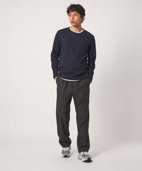 A DAY IN THE LIFE UNITED ARROWS(アデイインザライフユナイテッドアローズ)の「ドビーワッフル レイヤード ジャストカットソー<A DAY IN THE LIFE>(Tシャツ/カットソー・メンズ・ベージュ/ネイビー/ダークグレー/ライトグレー・L/S/M)」の9枚目の写真