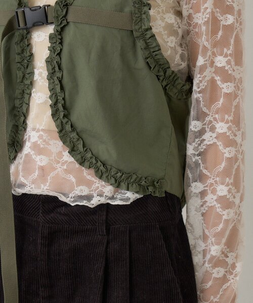 Kastane(カスタネ)の「【8.28(金)17:00~8.30(日)23:59限定発売】limited frill vest(ベスト・レディース・カーキ/ブラック・FREE)」の11枚目の写真