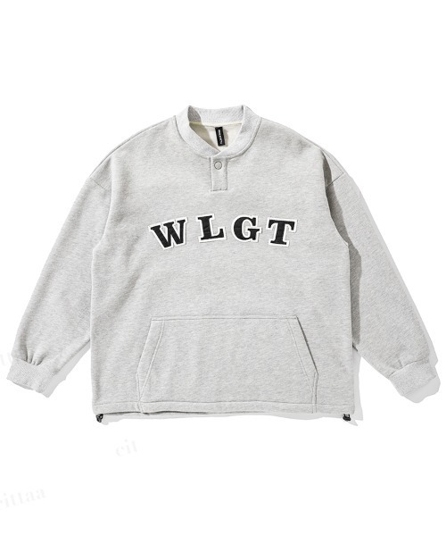 Dalfwin(ダールフィン)の「WLGTパッチロゴ裾ドローストリングヘンリーネックスウェット(スウェット・レディース・グレー/アーミー・FREE)」の9枚目の写真