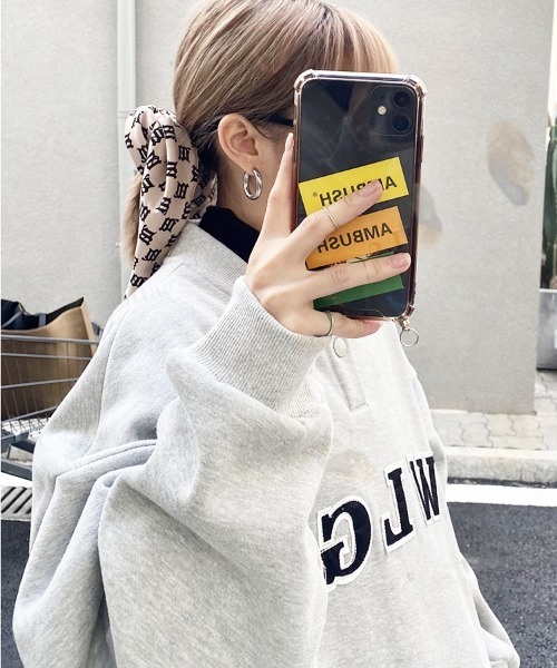 Dalfwin(ダールフィン)の「WLGTパッチロゴ裾ドローストリングヘンリーネックスウェット(スウェット・レディース・グレー/アーミー・FREE)」の5枚目の写真