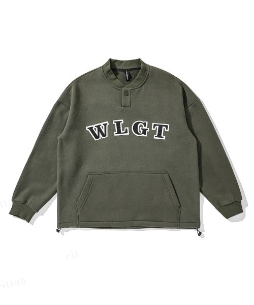Dalfwin(ダールフィン)の「WLGTパッチロゴ裾ドローストリングヘンリーネックスウェット(スウェット・レディース・グレー/アーミー・FREE)」の17枚目の写真