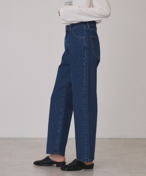 AMERICAN HOLIC（アメリカンホリック）の「ストレートデニムパンツ（デニムパンツ・レディース・インディゴブルー/ワンウォッシュ・L/M/S）」の3枚目の写真