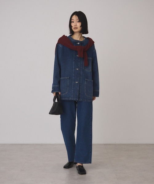 AMERICAN HOLIC（アメリカンホリック）の「ストレートデニムパンツ（デニムパンツ・レディース・インディゴブルー/ワンウォッシュ・L/M/S）」の5枚目の写真