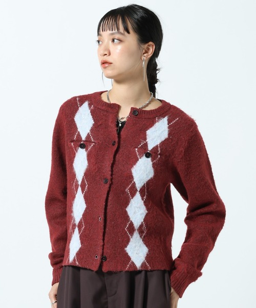 PAGEBOY（ページボーイ）の「アーガイルシャギーカーディガン（カーディガン/ボレロ・レディース・チャコールグレー/ローズ・FREE）」の13枚目の写真