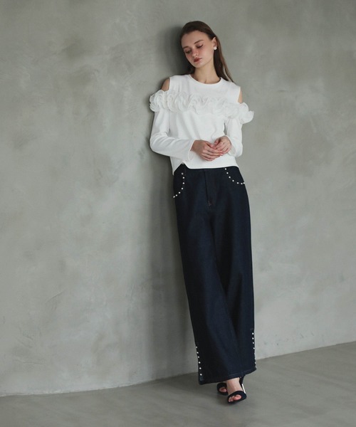 MERAKI(メラキ)の「ロングスリーブオフショルトップス(その他トップス・レディース・ブラック系その他/ブラック/ホワイト・FREE)」の11枚目の写真
