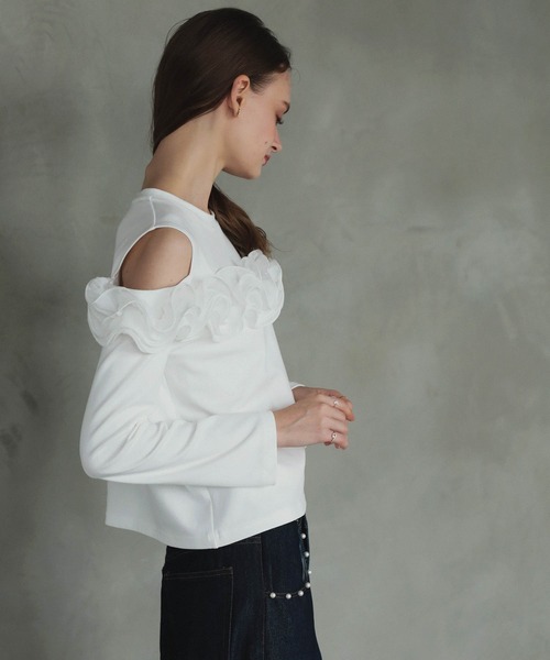 MERAKI(メラキ)の「ロングスリーブオフショルトップス(その他トップス・レディース・ブラック系その他/ブラック/ホワイト・FREE)」の12枚目の写真