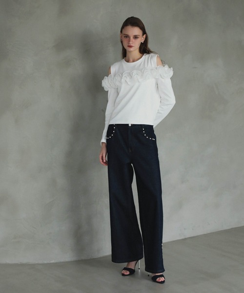 MERAKI(メラキ)の「ロングスリーブオフショルトップス(その他トップス・レディース・ブラック系その他/ブラック/ホワイト・FREE)」の14枚目の写真