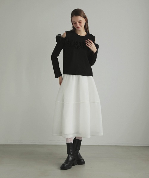 MERAKI(メラキ)の「ロングスリーブオフショルトップス(その他トップス・レディース・ブラック系その他/ブラック/ホワイト・FREE)」の17枚目の写真