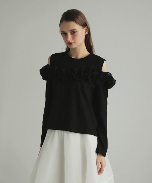 MERAKI(メラキ)の「ロングスリーブオフショルトップス(その他トップス・レディース・ブラック系その他/ブラック/ホワイト・FREE)」の18枚目の写真
