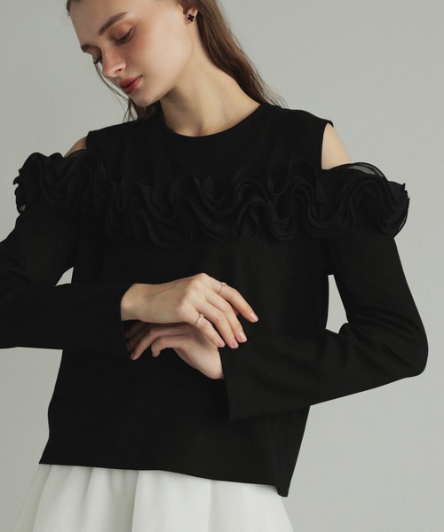 MERAKI(メラキ)の「ロングスリーブオフショルトップス(その他トップス・レディース・ブラック系その他/ブラック/ホワイト・FREE)」の19枚目の写真