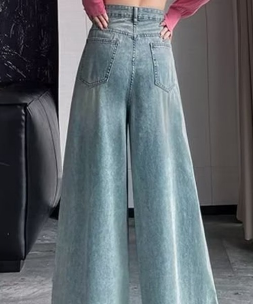 Ritzy(リッツィー)の「ハイウエスト・ワイドデニムパンツ(デニムパンツ・レディース・ブルー・LARGE/MEDIUM)」の4枚目の写真