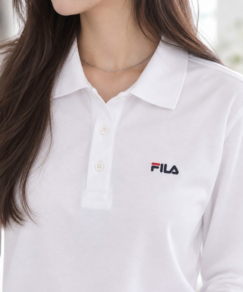 FILA(フィラ)の「【WEB別注】FILA フィラ L’Sワンポイント刺繍長袖ポロシャツ ドライ 吸水速乾(ポロシャツ・レディース・ネイビー/ホワイト/ブラック・LL/L/M)」の15枚目の写真