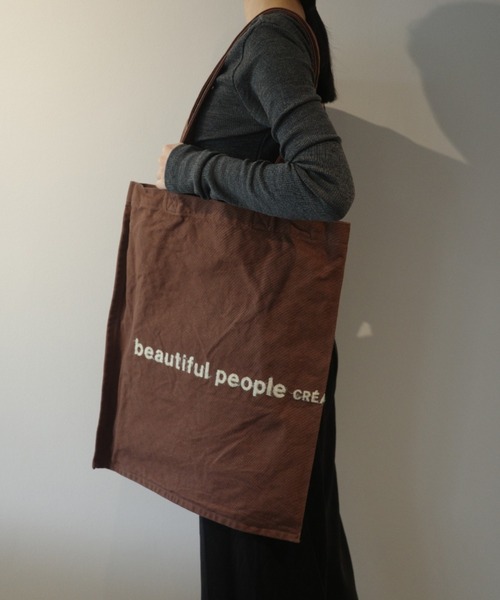 beautiful people(ビューティフルピープル)の「beautiful people brushed logo tote bag(トートバッグ・レディース・ブラック/ブラウン/オフホワイト・FREE)」の3枚目の写真