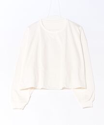 【HANES/ヘインズ】【独自製法で生み出したこだわりの白】SHIRO for HER クロップドワイドロンT クルーネック シンプル 無地 クリーン ブラインドステッチ