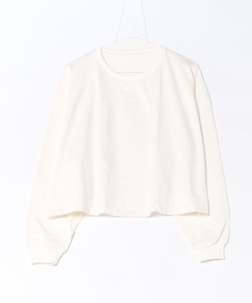 HANES(ヘインズ)の「【HANES/ヘインズ】【独自製法で生み出したこだわりの白】SHIRO for HER クロップドワイドロンT クルーネック シンプル 無地 クリーン ブラインドステッチ(Tシャツ/カットソー・レディース・ホワイト・FREE)」の1枚目の写真