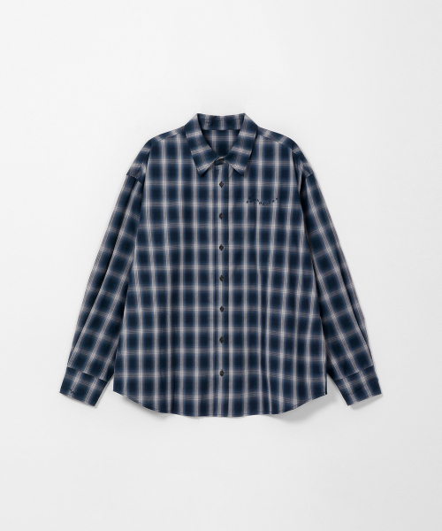 MONGDOL(モンドル)の「ロゴポイント オーバーサイズ チェックシャツ ネイビー MDSH031NAVY(シャツ/ブラウス・レディース・その他・F)」の7枚目の写真