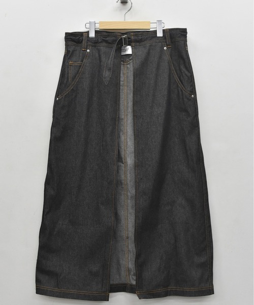 BEDSIDEDRAMA(ベットサイドドラマ)の「bedsidedrama/ベッドサイドドラマ/WRAP JEANS APRON(スカート・レディース・インディゴブルー/ブラック・1)」の7枚目の写真