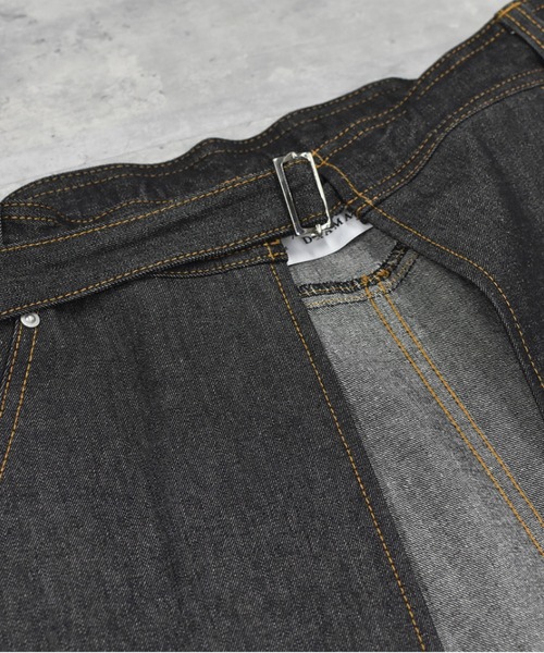 BEDSIDEDRAMA(ベットサイドドラマ)の「bedsidedrama/ベッドサイドドラマ/WRAP JEANS APRON(スカート・レディース・インディゴブルー/ブラック・1)」の9枚目の写真