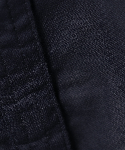 LBC(エルビーシー)の「コットン60ボイルコートワンピース(ワンピース・レディース・オフホワイト/ネイビー・MEDIUM/LARGE)」の3枚目の写真