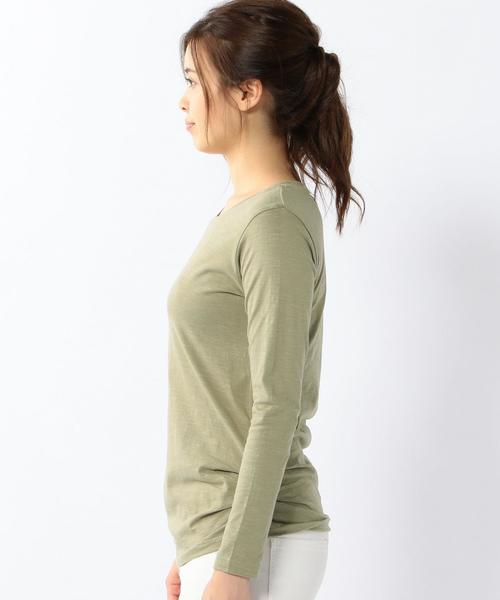 coen（コーエン）の「サイドタックロングスリーブ（Tシャツ/カットソー・レディース・ホワイト/オリーブ・LARGE/MEDIUM）」の13枚目の写真