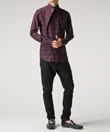 “SPRAY ORB” ハルスカラーシャツ ブラック 72204 OMBRE CHECK ZIP UP SHIRT | AVIREX（アヴィレックス） ｜【公式