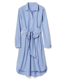 GAP | Gap フロントタイ ミディシャツドレス(シャツワンピース)