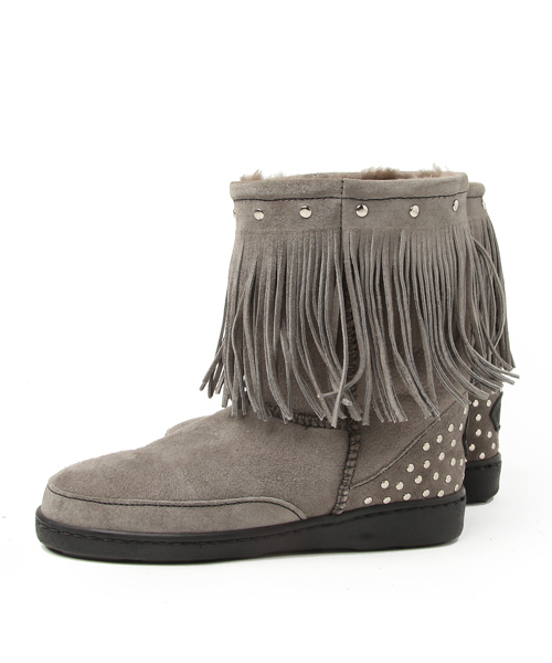 SHIPS for women(シップスフォーウィメン)の「ミネトンカ:シップススペシャル フリンジ(ブーツ・レディース・グレー・5/6/7/8)」の6枚目の写真