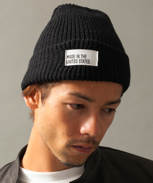 BEAUTY&YOUTH UNITED ARROWS（ビューティーアンドユースユナイテッドアローズ）の「BY ビーニー  made in USA/ニット帽¨ ◆（ニットキャップ/ビーニー・メンズ・ブラック/ダークグレー/ブラウン/オレンジ/ケリー/コバルトブルー/ネイビー/イエロー/ゴールド/ナチュラル/レッド/ワインレッド/ロイヤルブルー/パープル/その他1/その他2/オレンジ系その他・F）」の2枚目の写真