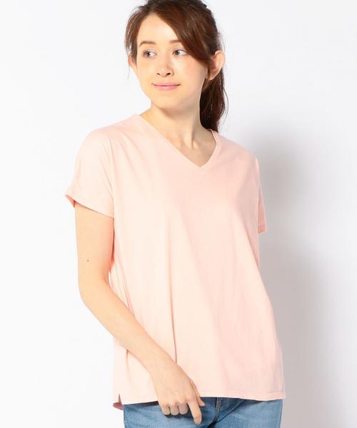 SHIPS Days（シップスデイズ）の「SHIPS Days STANDARD: ソフトコットン Vネック TEE（Tシャツ/カットソー・レディース・ブラック/ネイビー/ライトグレー/ホワイト/ベージュ系その他/ピンク・M～Ｌ/S～Ｍ）」の7枚目の写真