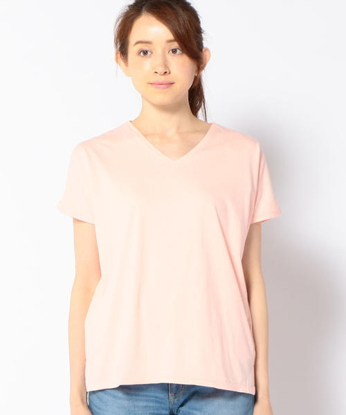 SHIPS Days（シップスデイズ）の「SHIPS Days STANDARD: ソフトコットン Vネック TEE（Tシャツ/カットソー・レディース・ブラック/ネイビー/ライトグレー/ホワイト/ベージュ系その他/ピンク・M～Ｌ/S～Ｍ）」の10枚目の写真