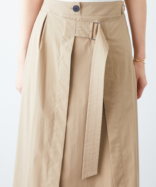 STUDIOUS（ステュディオス）の「ダブルベルトラップスカート（スカート・レディース・ベージュ/バーガンディー・0/1）」の9枚目の写真