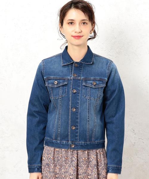 green label relaxing(グリーンレーベルリラクシング)の「CB FREE-LITCH Gジャン(デニムジャケット・レディース・ネイビー/ライトブルー・40/36/38)」の10枚目の写真