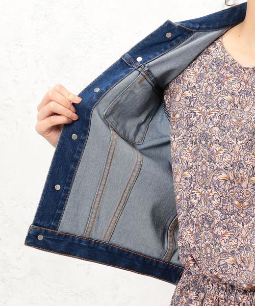 green label relaxing(グリーンレーベルリラクシング)の「CB FREE-LITCH Gジャン(デニムジャケット・レディース・ネイビー/ライトブルー・40/36/38)」の4枚目の写真