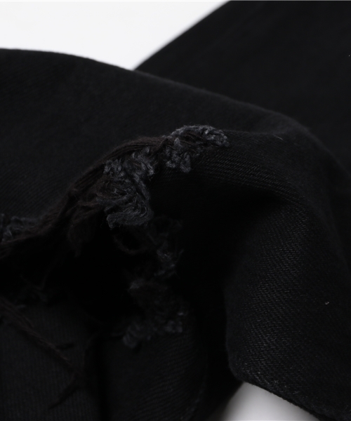 MOUSSY(マウジー)の「KNEE RIPPED STRAIGHT(デニムパンツ・レディース・ブラック/ライトブルー・26inch/25inch/24inch/23inch)」の3枚目の写真