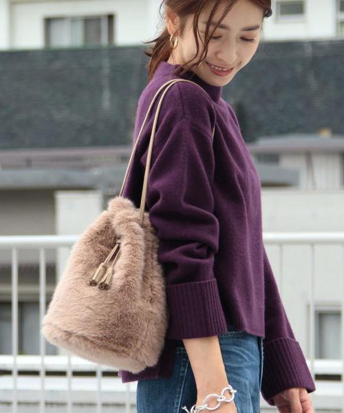 BEAUTY&YOUTH UNITED ARROWS(ビューティーアンドユースユナイテッドアローズ)の「BY∴ フェイクファータッセルドローストバッグ ◆(ハンドバッグ・レディース・モカ/ワインレッド/ダークグレー・FREE)」の12枚目の写真