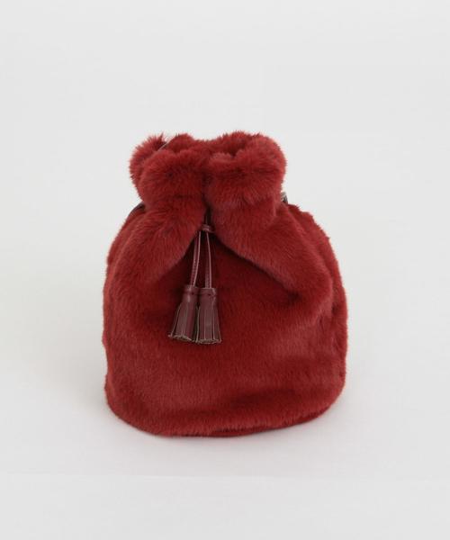 BEAUTY&YOUTH UNITED ARROWS(ビューティーアンドユースユナイテッドアローズ)の「BY∴ フェイクファータッセルドローストバッグ ◆(ハンドバッグ・レディース・モカ/ワインレッド/ダークグレー・FREE)」の14枚目の写真