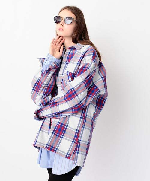 MONKEY TIME（モンキータイム）の「＜monkey time＞ HEAVY TWILL CHECK CPO/シャツ（シャツ/ブラウス・メンズ・レッド/コバルトブルー・LARGE/SMALL/X-LARGE/MEDIUM）」の20枚目の写真