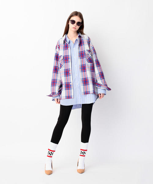 MONKEY TIME（モンキータイム）の「＜monkey time＞ HEAVY TWILL CHECK CPO/シャツ（シャツ/ブラウス・メンズ・レッド/コバルトブルー・LARGE/SMALL/X-LARGE/MEDIUM）」の22枚目の写真