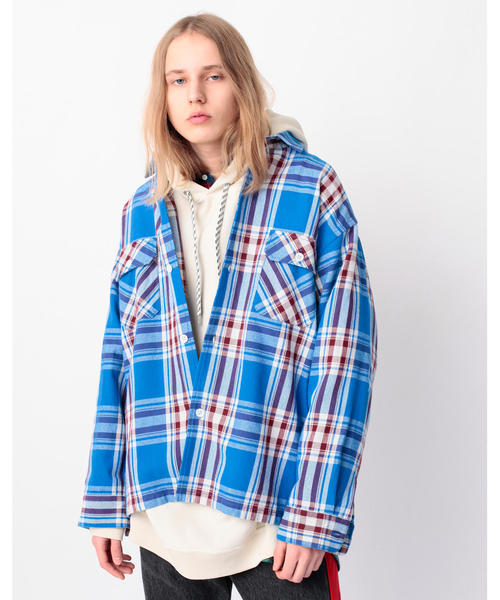 MONKEY TIME（モンキータイム）の「＜monkey time＞ HEAVY TWILL CHECK CPO/シャツ（シャツ/ブラウス・メンズ・レッド/コバルトブルー・LARGE/SMALL/X-LARGE/MEDIUM）」の16枚目の写真