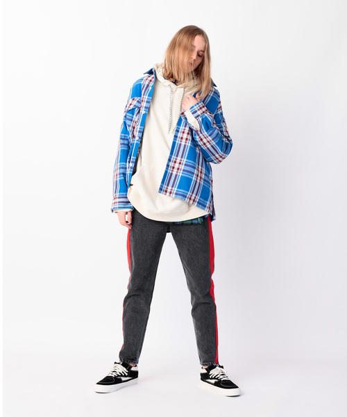 MONKEY TIME（モンキータイム）の「＜monkey time＞ HEAVY TWILL CHECK CPO/シャツ（シャツ/ブラウス・メンズ・レッド/コバルトブルー・LARGE/SMALL/X-LARGE/MEDIUM）」の9枚目の写真