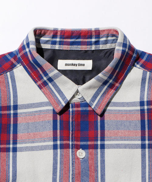 MONKEY TIME（モンキータイム）の「＜monkey time＞ HEAVY TWILL CHECK CPO/シャツ（シャツ/ブラウス・メンズ・レッド/コバルトブルー・LARGE/SMALL/X-LARGE/MEDIUM）」の12枚目の写真