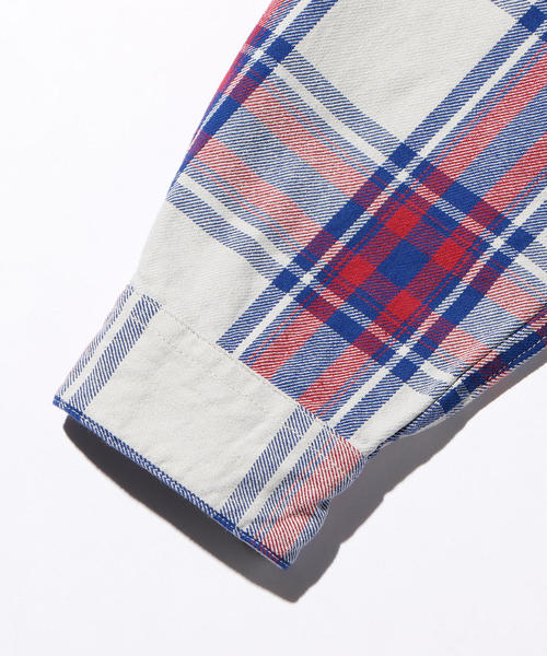 MONKEY TIME（モンキータイム）の「＜monkey time＞ HEAVY TWILL CHECK CPO/シャツ（シャツ/ブラウス・メンズ・レッド/コバルトブルー・LARGE/SMALL/X-LARGE/MEDIUM）」の3枚目の写真