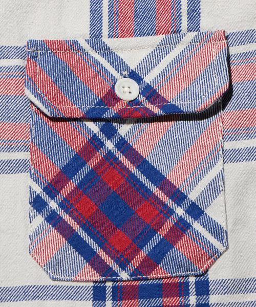 MONKEY TIME（モンキータイム）の「＜monkey time＞ HEAVY TWILL CHECK CPO/シャツ（シャツ/ブラウス・メンズ・レッド/コバルトブルー・LARGE/SMALL/X-LARGE/MEDIUM）」の6枚目の写真