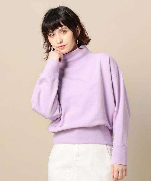 BEAUTY&YOUTH UNITED ARROWS（ビューティーアンドユースユナイテッドアローズ）の「BY コットン裏毛ハイネックプルオーバー o（スウェット・レディース・ライム/オフホワイト/ライラック・FREE）」の3枚目の写真