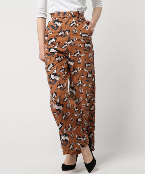 MOUSSY（マウジー）の「SPRING FLOWER WIDE PANTS（その他パンツ・レディース・オレンジ系その他/ブラック系その他・0/1/2）」の5枚目の写真