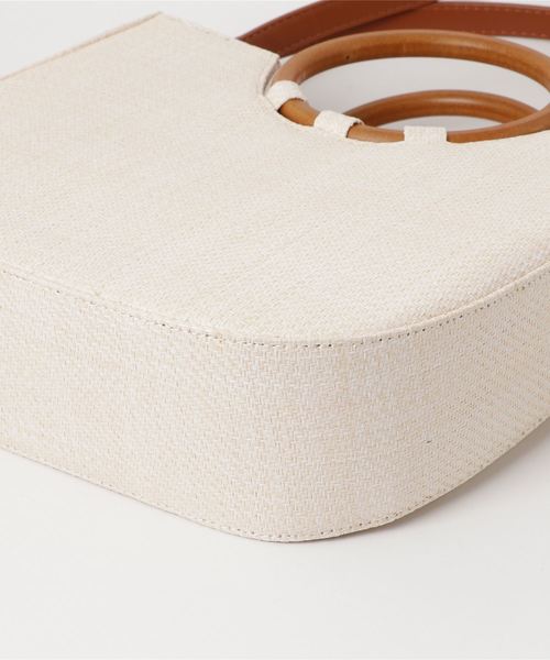 florist（フローリスト）の「ウッドリングトートバッグ（トートバッグ・レディース・ホワイト/ベージュ/ブラック・FREE）」の5枚目の写真